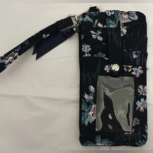 Vera Bradley Ultimate Card Case in Performance Twill Navy Garden